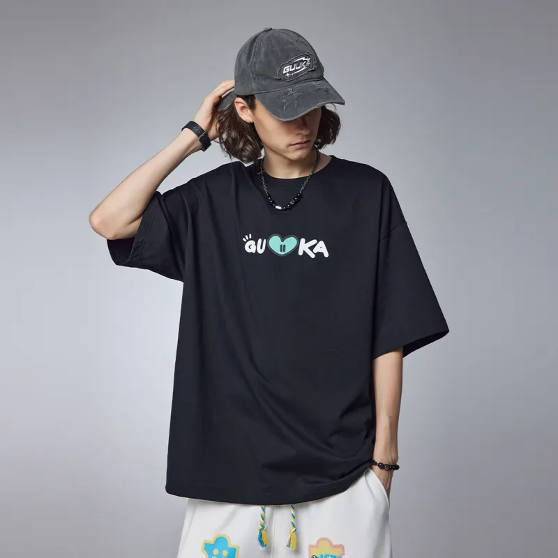 Guuka x AGAHO Short Sleeved T Shirts Men's Black-5