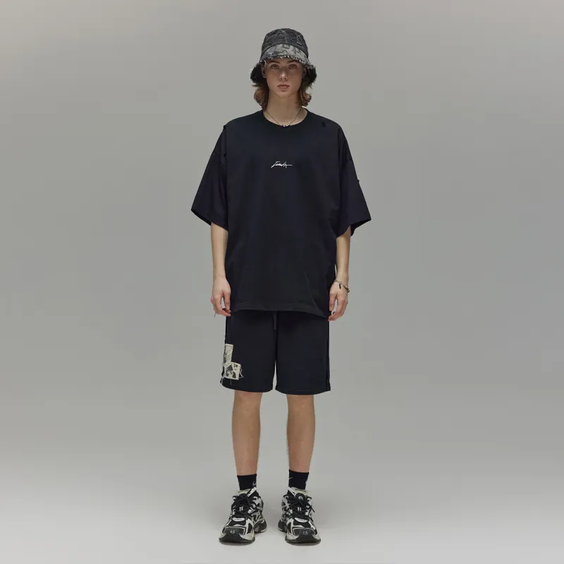 Guuka Short Sleeved T Shirts Men's Black-3