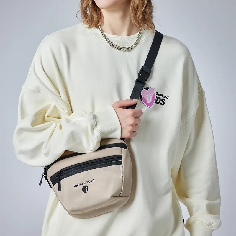 Guuka Fabric Crossbody Bag Unisex Apricot-6