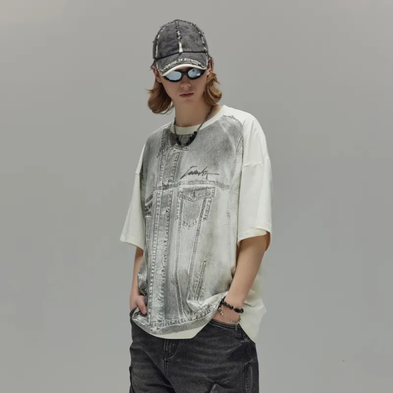 Guuka Short Sleeved T Shirts Men's Light Gray-5