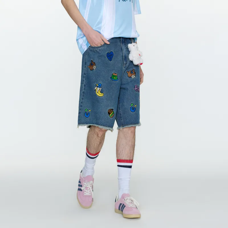 Guuka Denim Shorts Men Blue-7