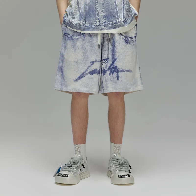 Guuka Casual Shorts Men's Denim Blue-4