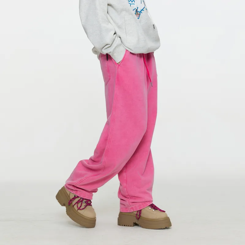 Guuka Casual Pants Unisex Rose Red-5