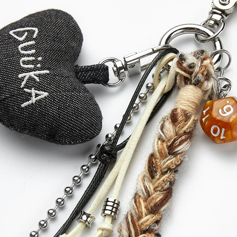Guuka Denim Twisted Rope Acrylic Keychains Unisex-2