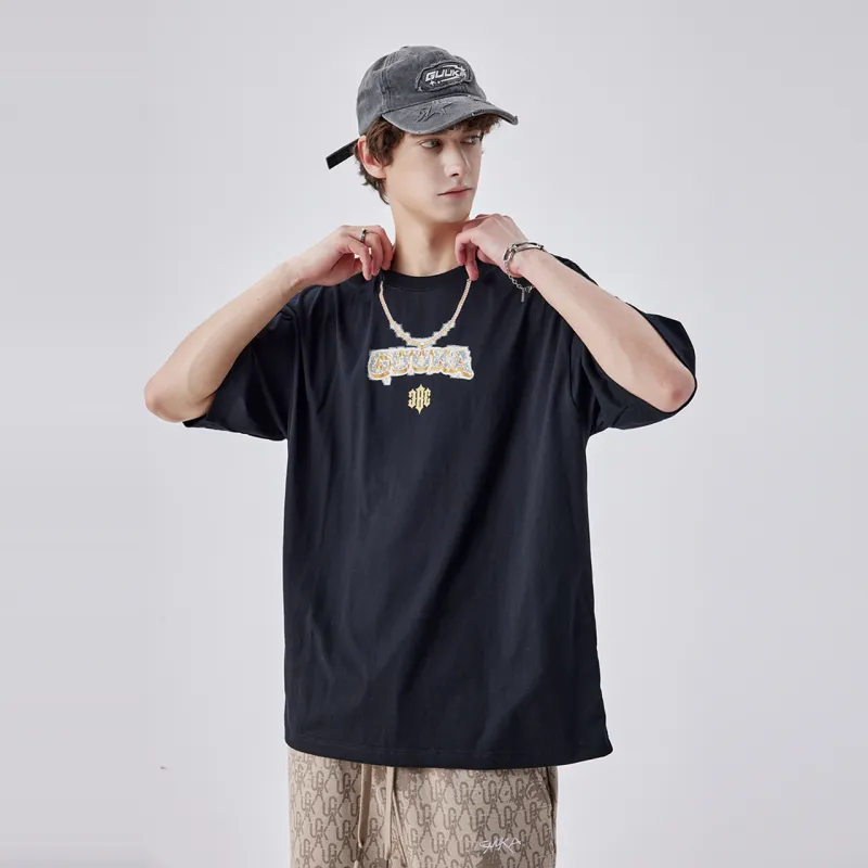 Guuka Short Sleeved T Shirts Men's Black-4