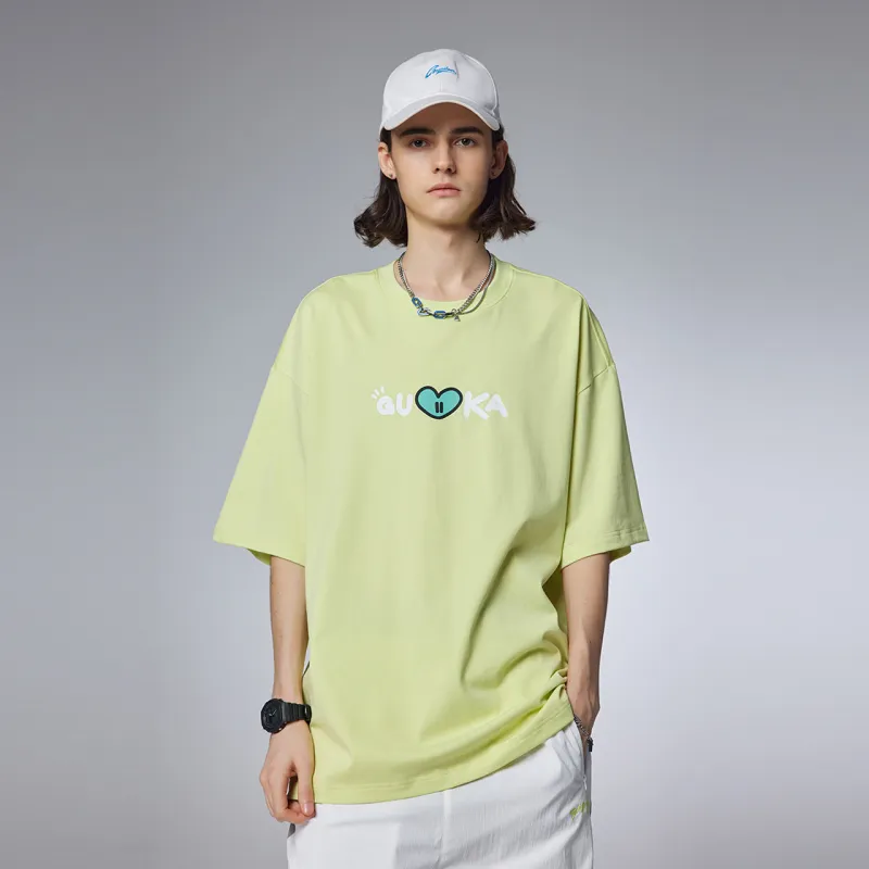 Guuka x AGAHO Short Sleeved T Shirts Men's Neon Yellow-5