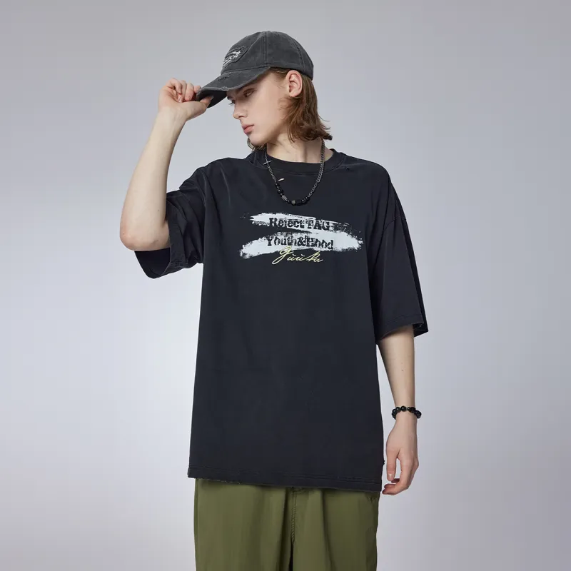 Guuka Short Sleeved T Shirts Men's Black-5