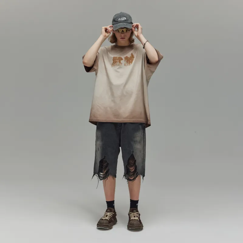 Guuka Short Sleeved T Shirts Men's Light Coffee-3