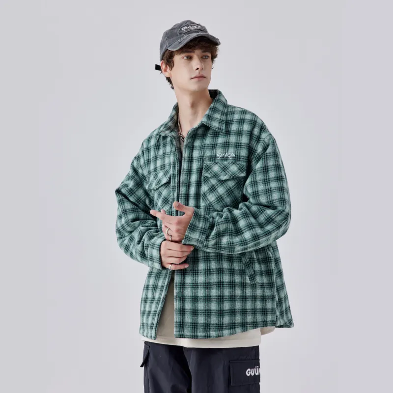 Guuka Puffer Jacket Men's Green Plaid-6