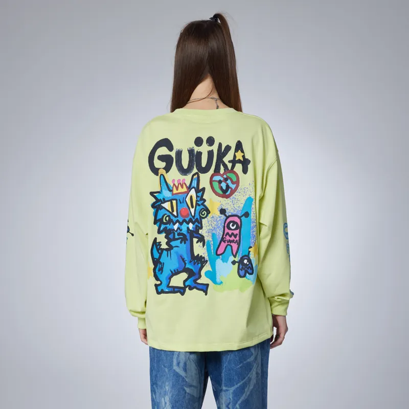 Guuka Long Sleeved T Shirt Unisex Neon Yellow-6