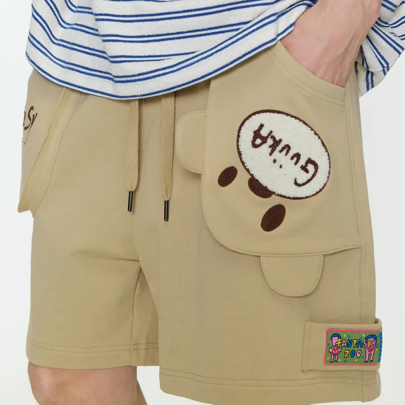 Guuka Casual Shorts Unisex Khaki-3