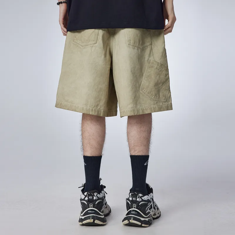 Guuka Anime Print Knee Length Pants Men's Light Apricot-5