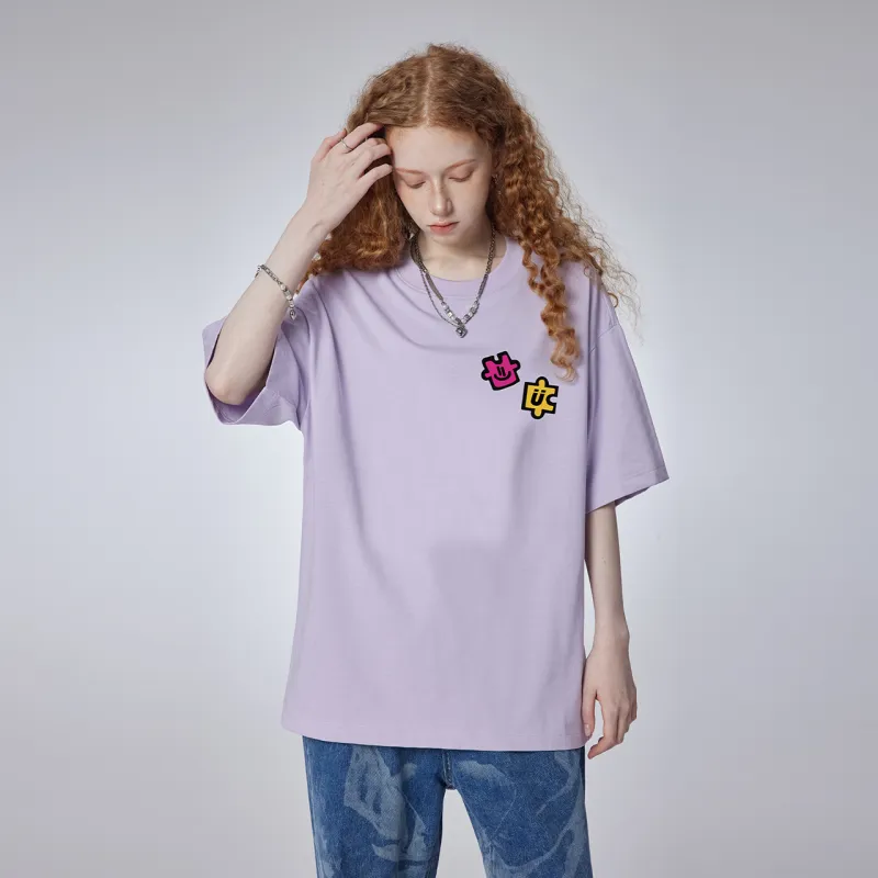 Guuka x AGAHO Short Sleeved T Shirts Unisex Light Purple-5