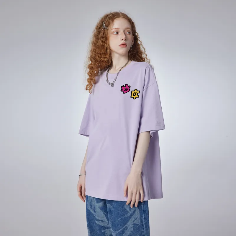 Guuka x AGAHO Short Sleeved T Shirts Unisex Light Purple-4