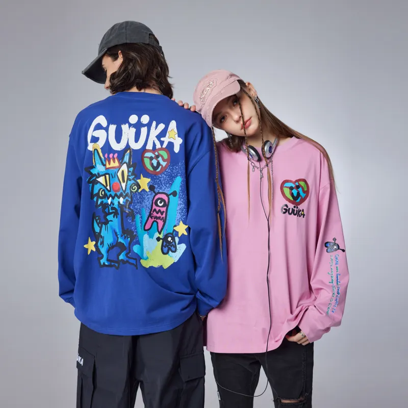 Guuka Long Sleeved T Shirt Unisex Smoke Pink Orchid-3