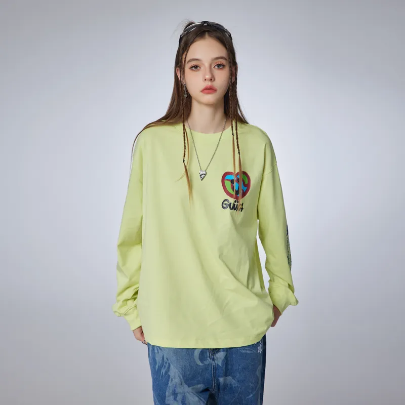 Guuka Long Sleeved T Shirt Unisex Neon Yellow-4