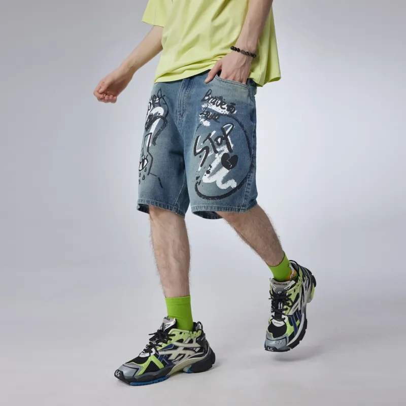 Guuka Casual Shorts Men Denim Blue-6