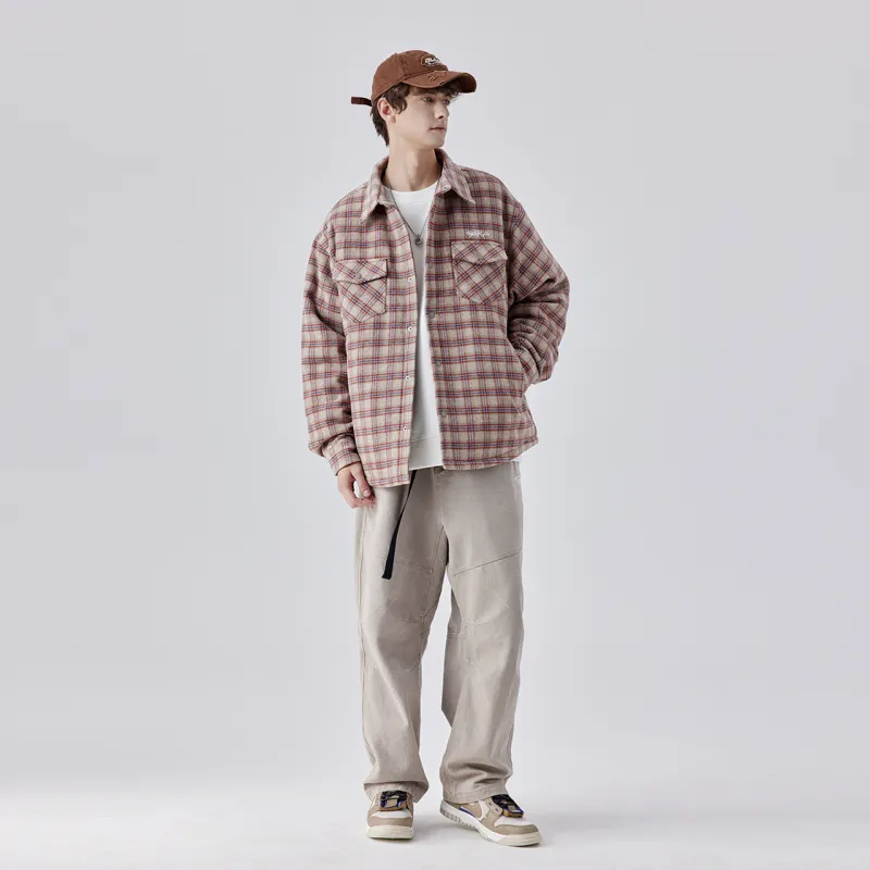 Guuka Puffer Jacket Men's Red Plaid-2