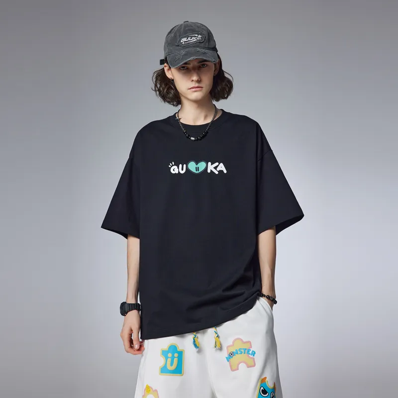 Guuka x AGAHO Short Sleeved T Shirts Men's Black-4