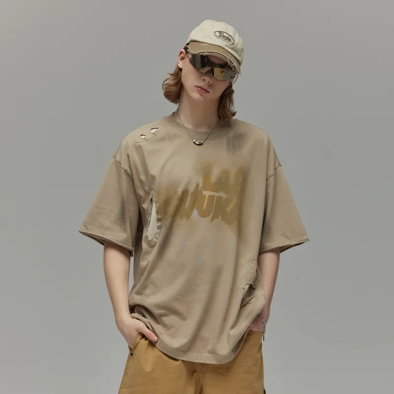 Guuka Short Sleeved T Shirts Men's Khaki-4