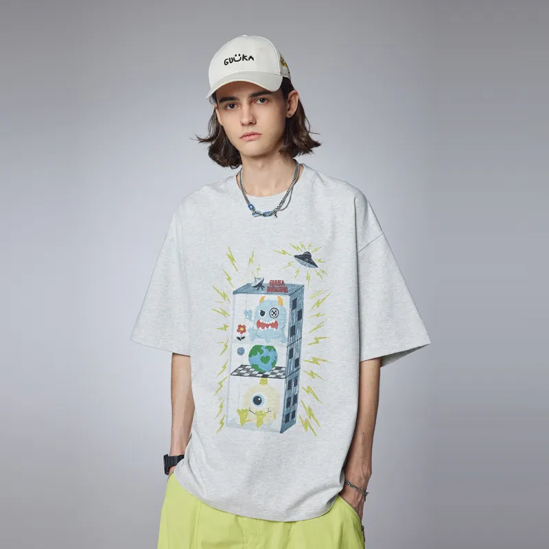 Guuka Short Sleeved T Shirts Men's Light Heather Gray-5