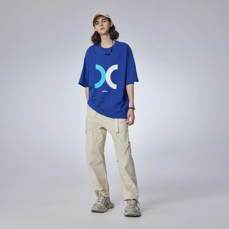 Guuka Short Sleeved T Shirts Unisex Blue Purple-2
