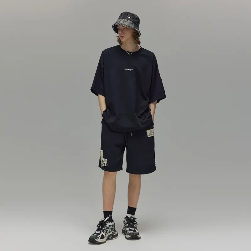 Guuka Short Sleeved T Shirts Men's Black-2