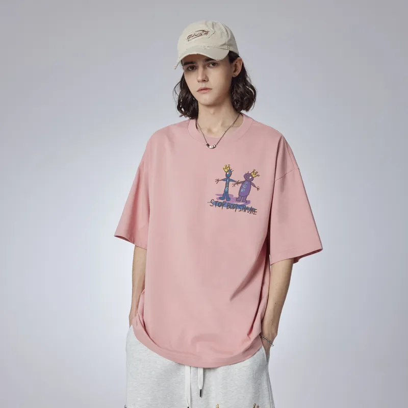 Guuka Short Sleeved T Shirts Unisex Pink-4