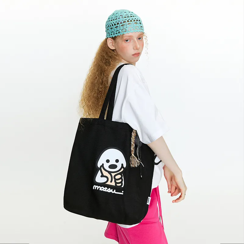 Guuka X Matsui Collaboration Collection Canvas Bag, Shoulder Bag Regular Unisex Black-5
