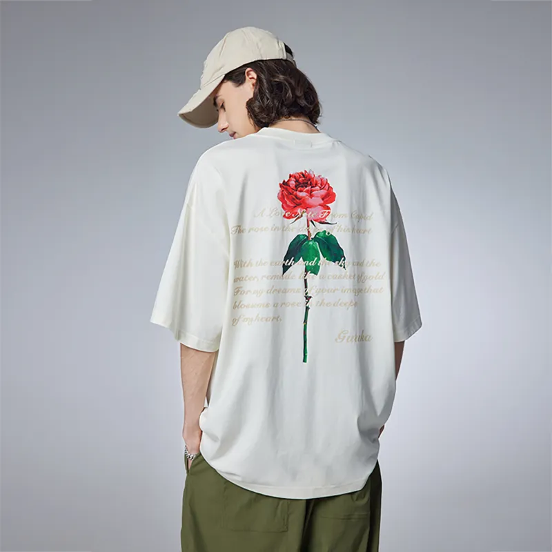 Guuka Short Sleeved T Shirts Unisex Cream White-5