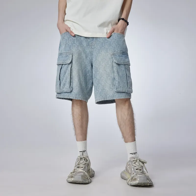 Guuka Denim Shorts Men Denim Blue-4