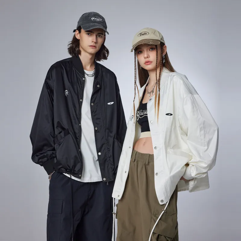 Guuka Baseball Jacket Unisex Black-2