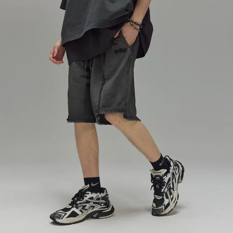 Guuka Minimalist Style Sports Casual Knee Length Pants Men's Gray-4