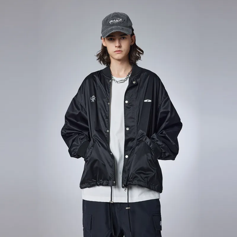 Guuka Baseball Jacket Unisex Black-5