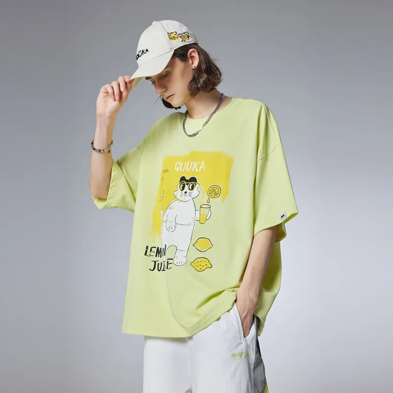 Guuka Short Sleeved T Shirts Unisex Neon Yellow-4