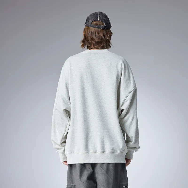 Guuka Hook and Loop Loose Fit Sweatshirt With Drop Shoulder Unisex-9