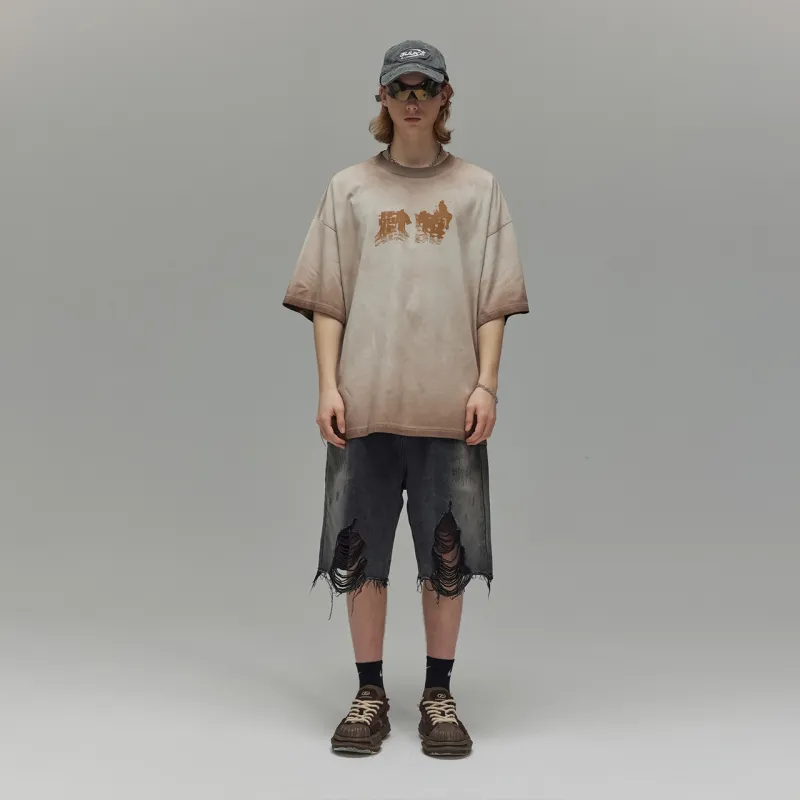 Guuka Short Sleeved T Shirts Men's Light Coffee-2
