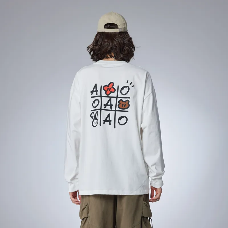 Guuka x AGAHO Long Sleeved T Shirt Unisex White-4