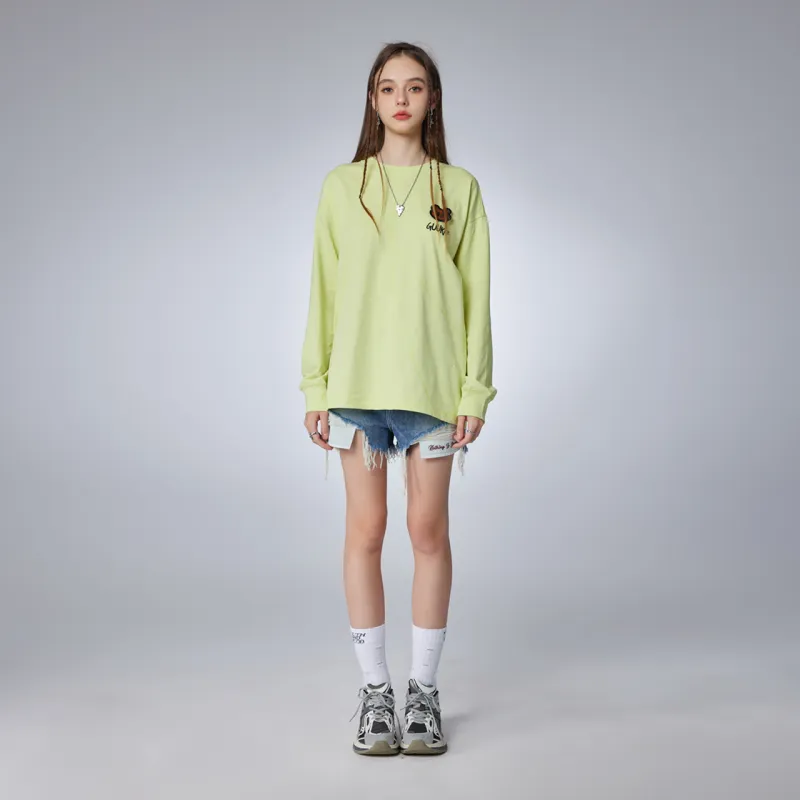 Guuka x AGAHO Long Sleeved T Shirt Unisex Neon Yellow-4