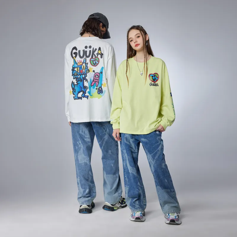 Guuka Long Sleeved T Shirt Unisex Neon Yellow-14