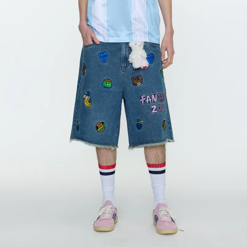 Guuka Denim Shorts Men Blue-2