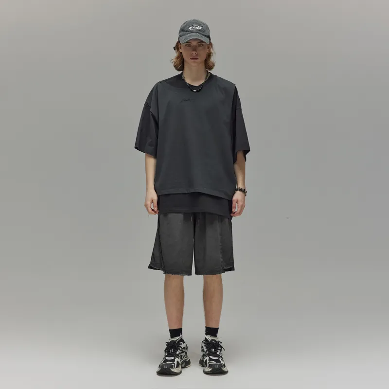Guuka Short Sleeved T Shirts Men's Black-2