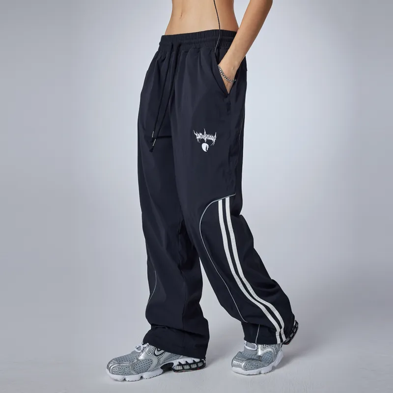 Guuka Gothic Style Embroidered Outdoor Sports Couple's Casual Pants Unisex Black-10