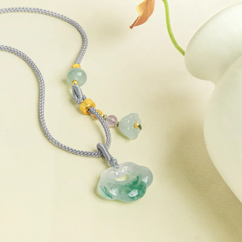 Cuiya Golden Building Dulong Jade Necklaces Women's-5
