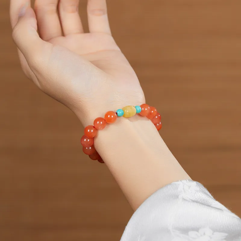 Cuiya Golden Building Agate Jade Bracelets Unisex-3
