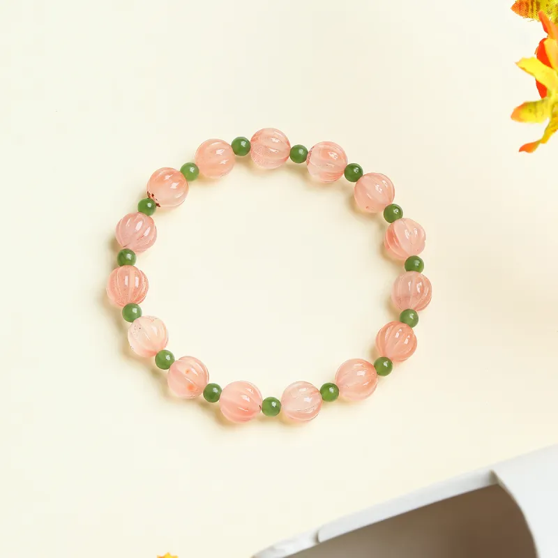 Cuiya Golden Building Natural Agate Jade Bracelets Women's-5
