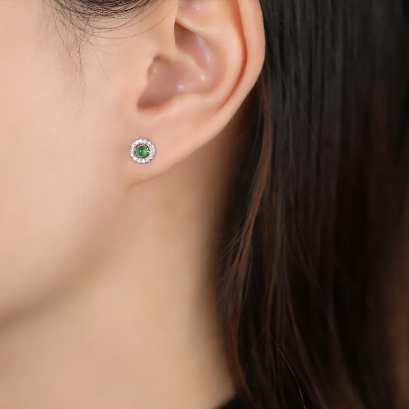 Cuiya Golden Building Ice Type Stud Earrings Unisex-2