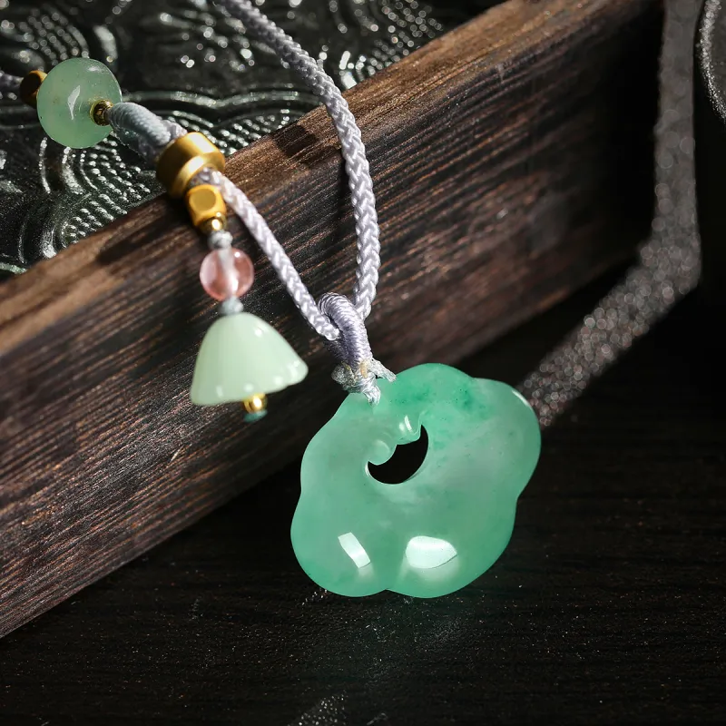 Cuiya Golden Building Dulong Jade Necklaces Unisex-1