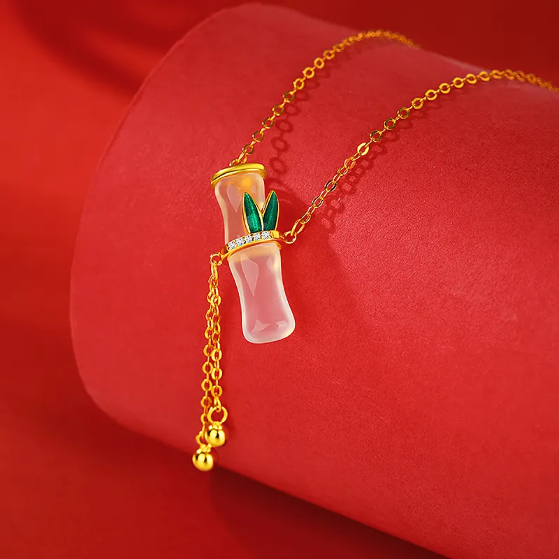 Cuiya Golden Building Chalcedony Necklaces Women's-2