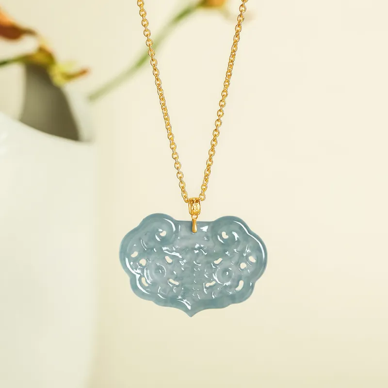 Cuiya Golden Building Ice Glutinous Jadeite Necklaces Women's-1